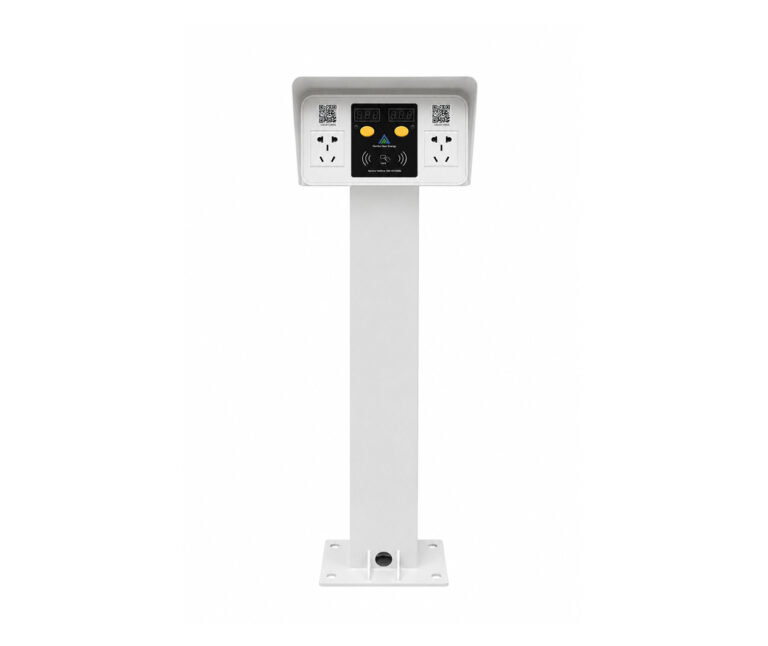 Pedestal dual-port e-bike charging station