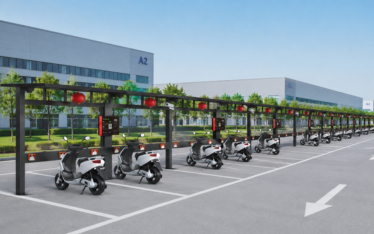 Industrial Parks 3 factory two wheeler charging e1779005150299