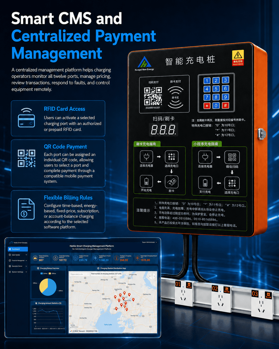 Smart 12-Port E-Bike Charging Station with RFID & App Control 3 12 port e bike charging station management platform