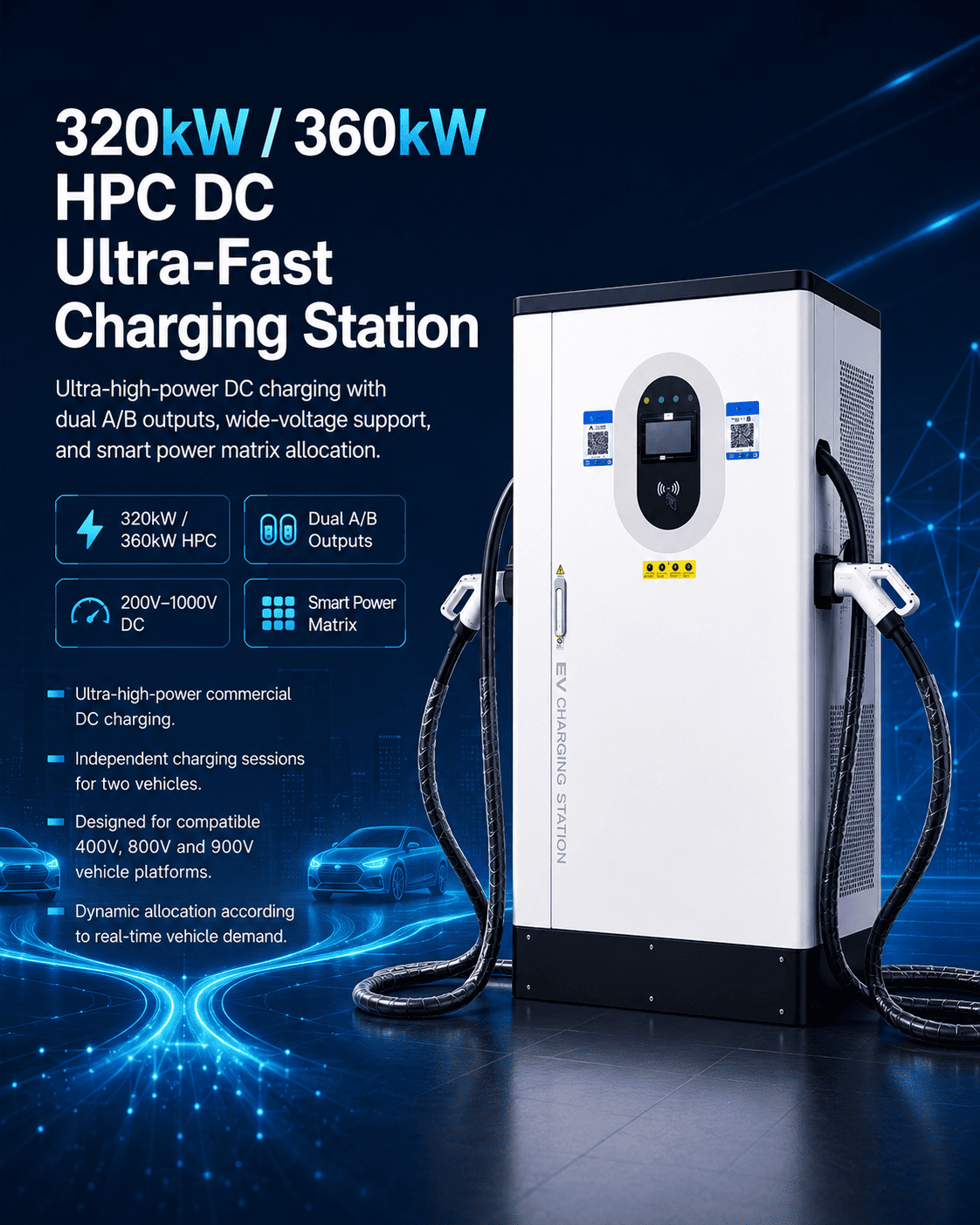 320kW/360kW High-Power DC EVSE Cabinet for Bus & Heavy-Duty Fleets 1 320kw 360kw hpc dc ultra fast charger