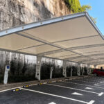 Steel structure design for EV charging station canopy