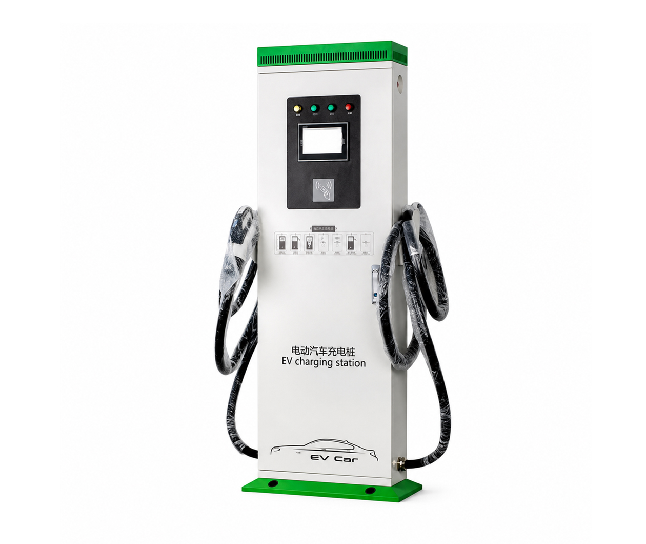80kW commercial DC fast charger with dual connectors