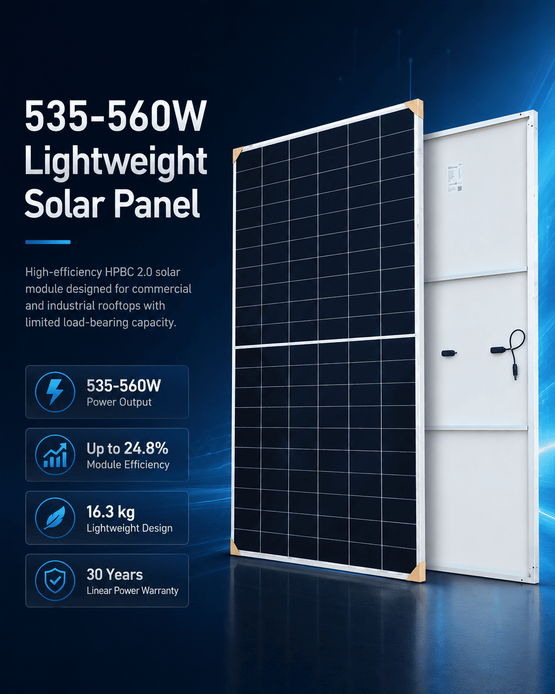 Commercial Monocrystalline Solar Panel | High-Efficiency PV Module 1 High efficiency HPBC 2.0 solar module