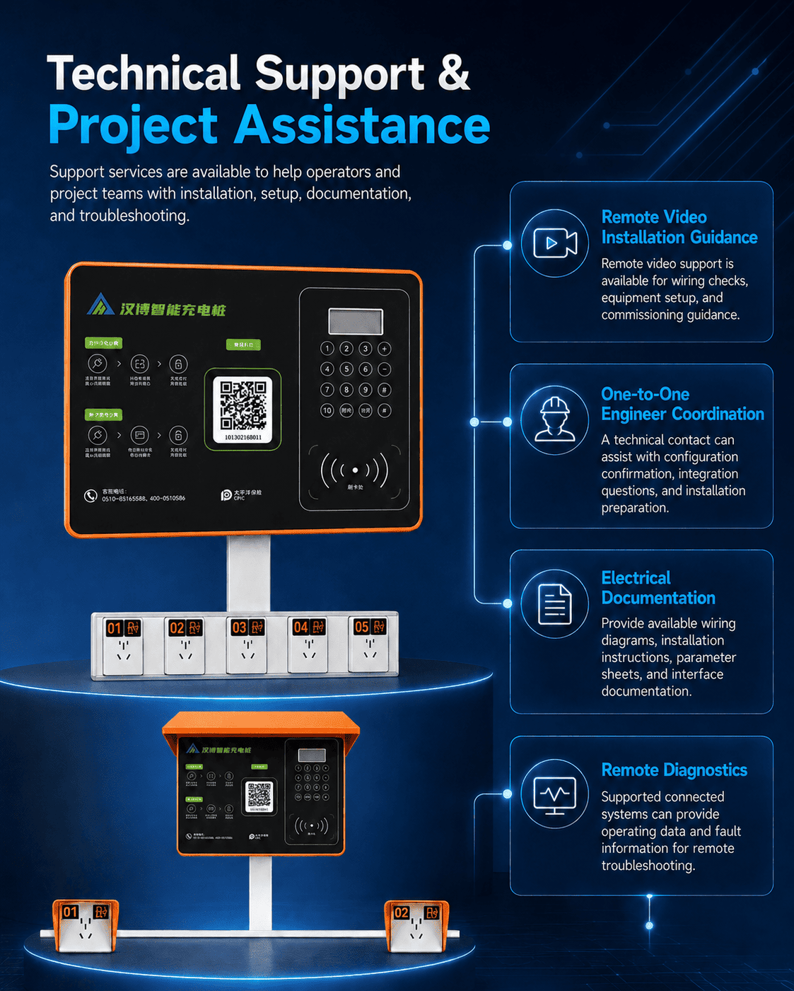 10-Port E-Bike Charging Station | Commercial Multi-Channel Charger 10 Installation and After Sales Support