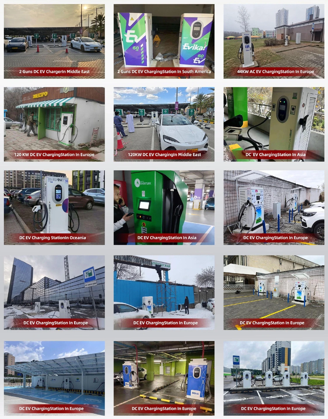 Commercial Floor-Standing 60kW/80kW DC Fast Charger with Dual CCS2 Connectors 10 ev charger project cases