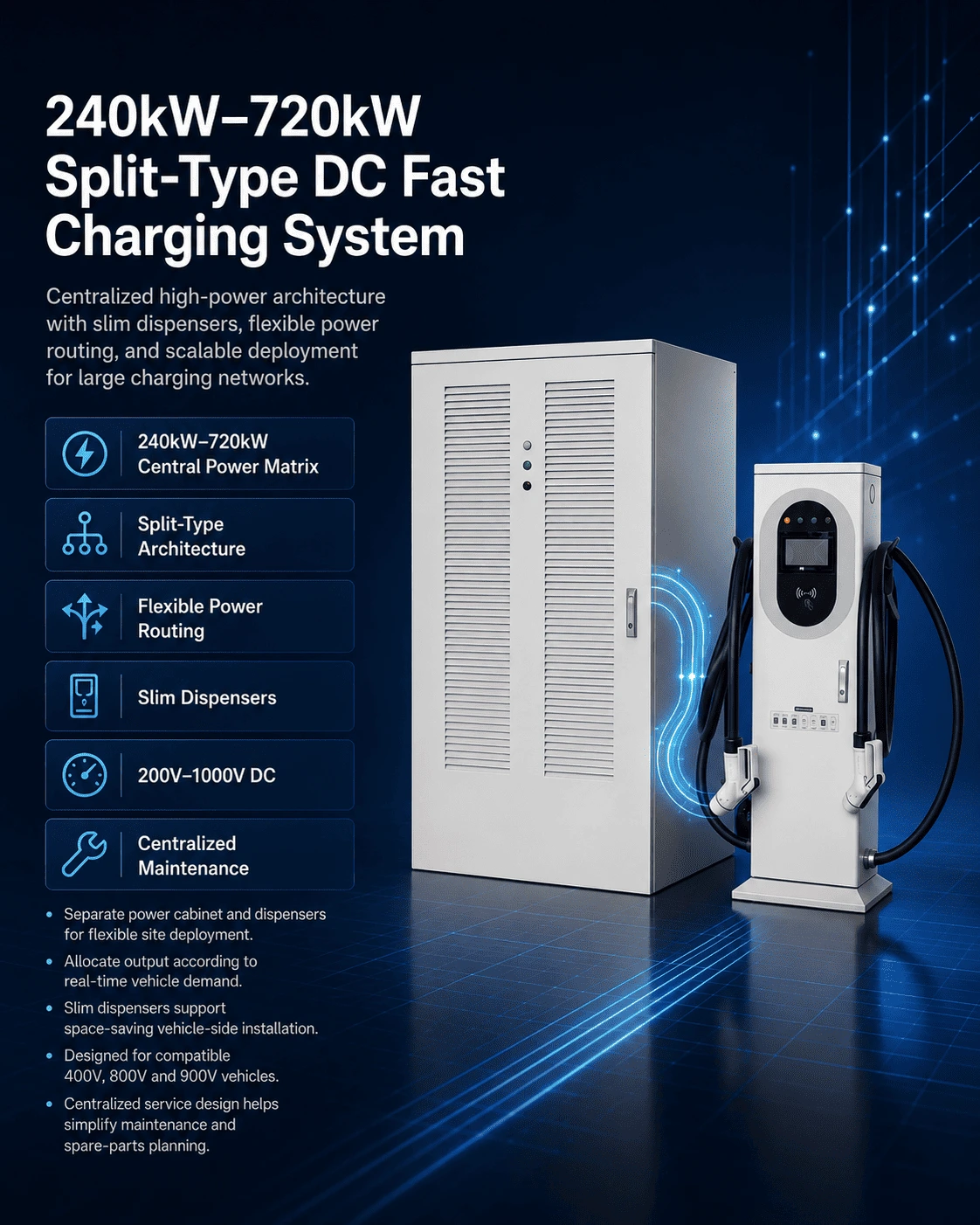 240kW-720kW Split-Type DC Fast Charging System 1 split ev charger